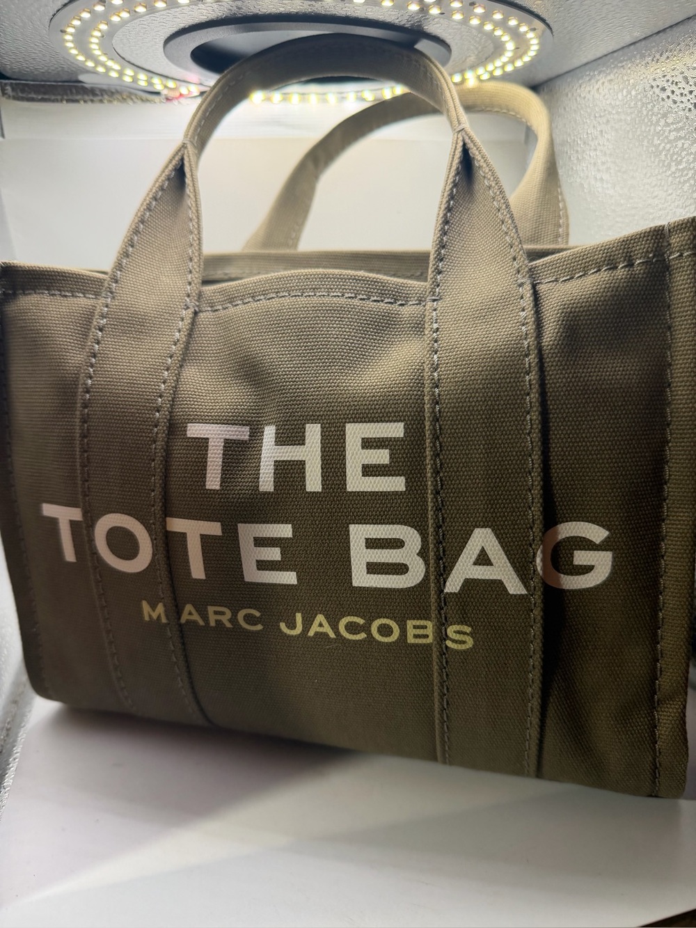 Marc Jacobs The Tote Bag - Olive Canvas. Small size